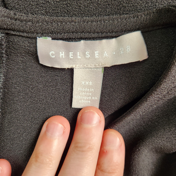 Chelsea 28 Womens XXS Black Midi Short Sleeve Shift Dress Zipper NWT Summer - Picture 11 of 15